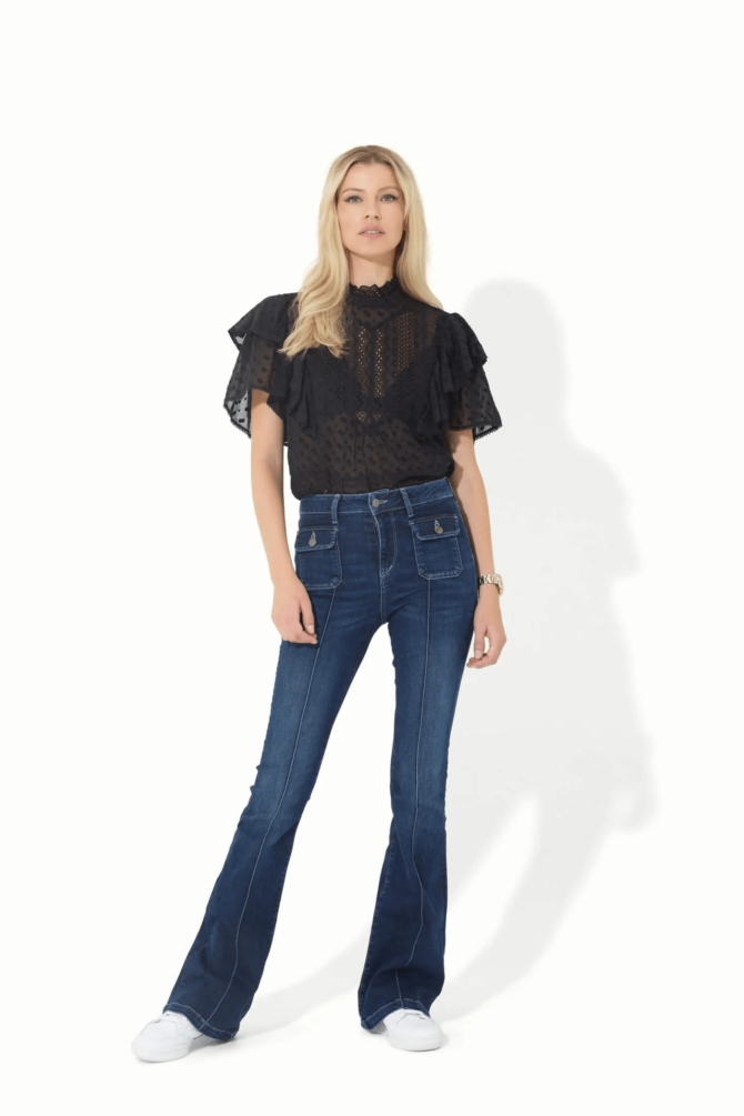 HOPE THE HIGH TOP PATCH POCKET FLARE - MOODY BLUES - Image 4
