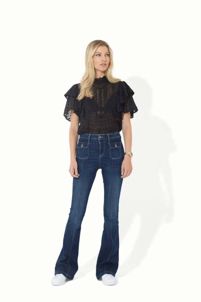 HOPE THE HIGH TOP PATCH POCKET FLARE - MOODY BLUES - Image 5