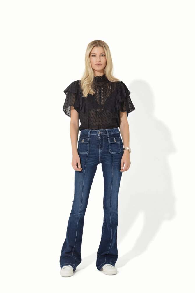 HOPE THE HIGH TOP PATCH POCKET FLARE - MOODY BLUES - Image 6