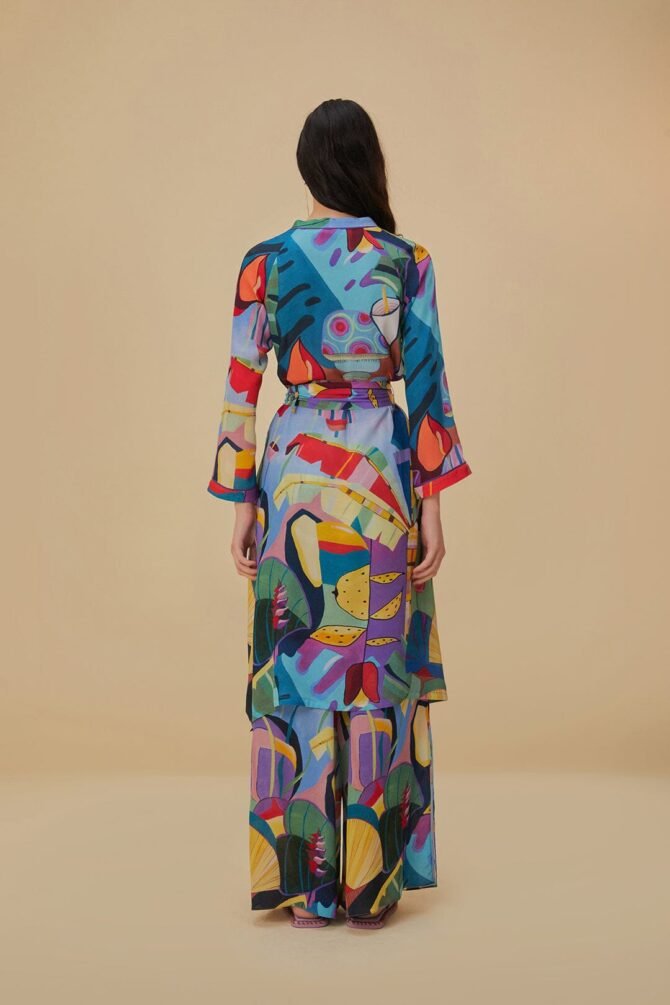 TROPICAL SCENARIO MULTICOLOUR LONG KIMONO - Image 4