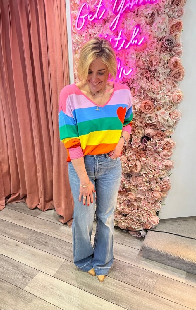 RAINBOW HEART JUMPER