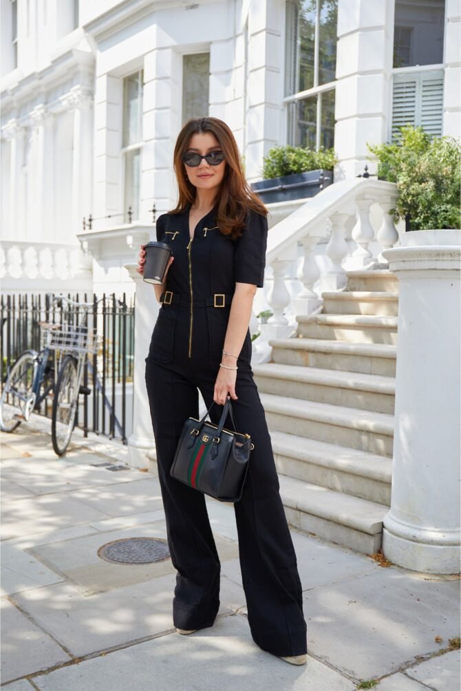 OPAL THE SOFTLY CURVED JUMPSUIT | BLACKEST DENIM - Image 5