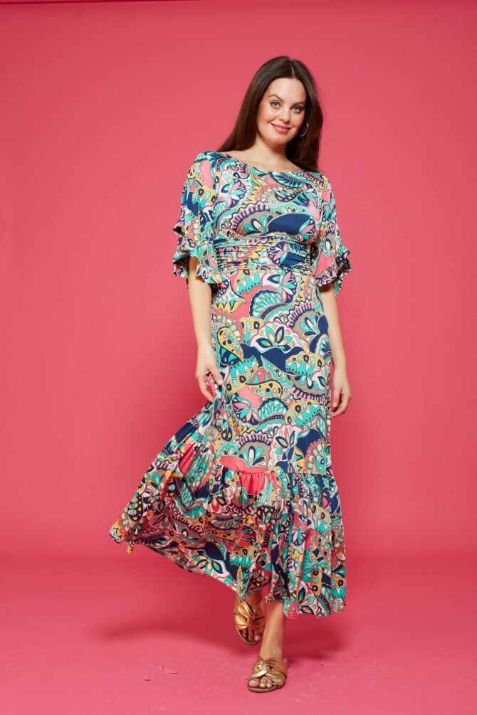 GABRIELLA IRIS AQUA MAXI DRESS