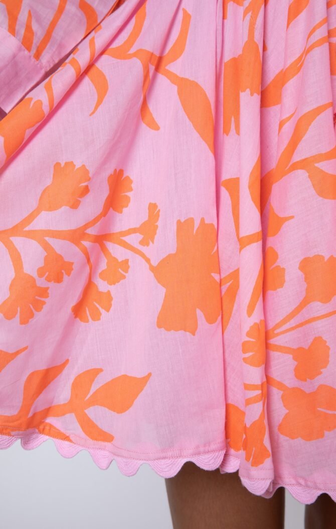 LONG SLEEVE MAJORELLE PRINT BEACH DRESS - Image 5