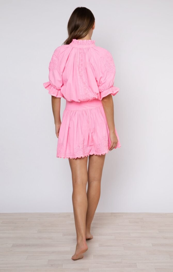 POPLIN BLOUSON DRESS WITH EMBROIDERY - Image 3