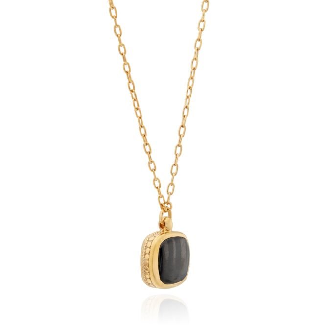 SMALL HYPERSTHENE CUSHION PENDANT NECKLACE - Image 3