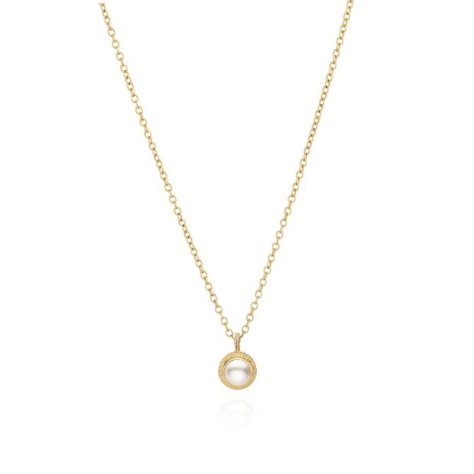 PEARL CIRCLE DROP NECKLACE