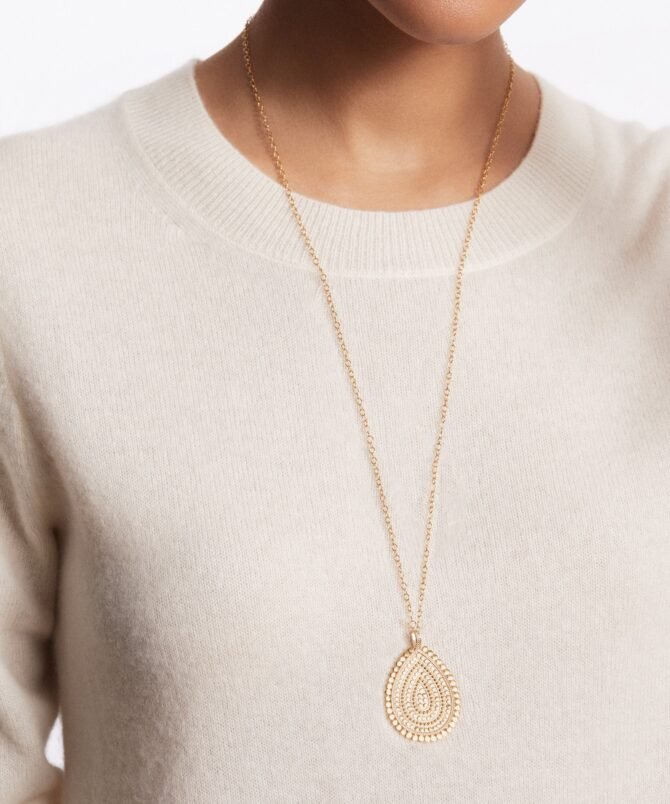 LARGE SCALLOPED TEARDROP NECKLACE - Image 2