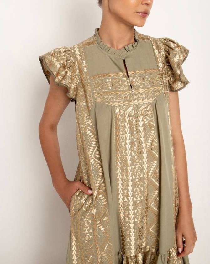 LONG ALL OVER OLD RUFFLES DRESS - Image 6