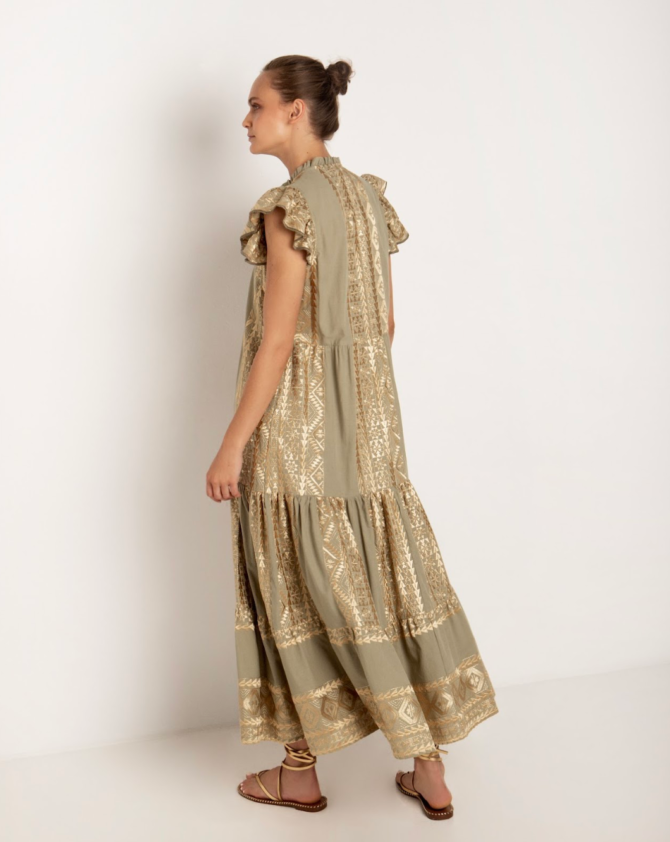 LONG ALL OVER OLD RUFFLES DRESS - Image 5