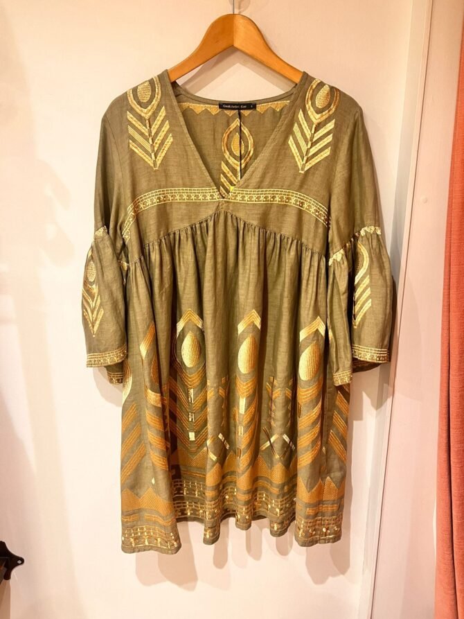 SHORT FEATHER BELL SLEEVE DRESS