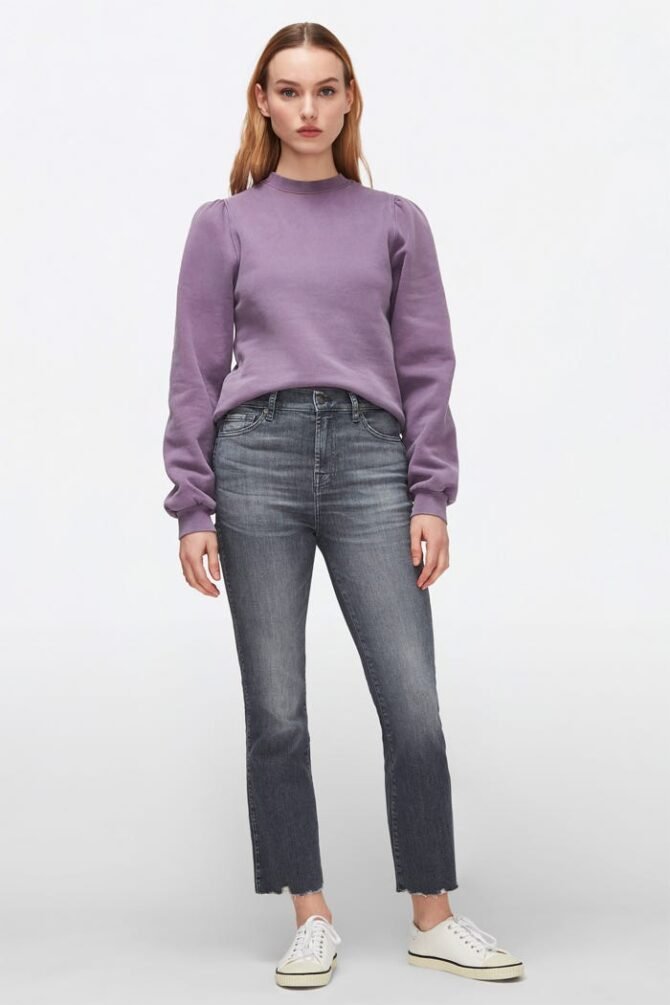 THE HW SLIM KICK ILLUSION MOON TUNE JEANS WITH WORN OUT HEM - Image 4